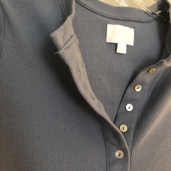 Every by Dillard’s steel blue button front bodysuit - Picture 3 of 8